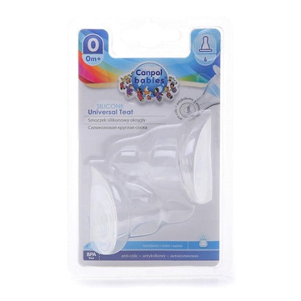 Canpol Babies Narrow-Neck Silicone Feeding Teat – MINI – 0–3 months – 2 pcs