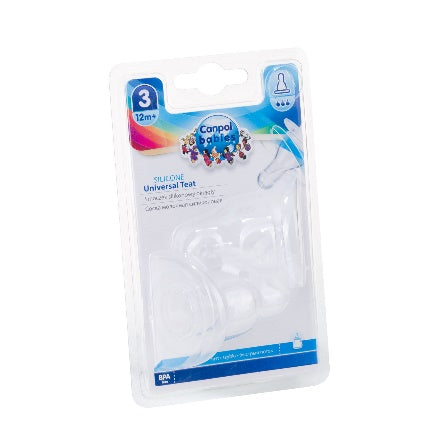 Canpol Babies Narrow-Neck Silicone Feeding Teat – FAST – 12m+ – 2 pcs