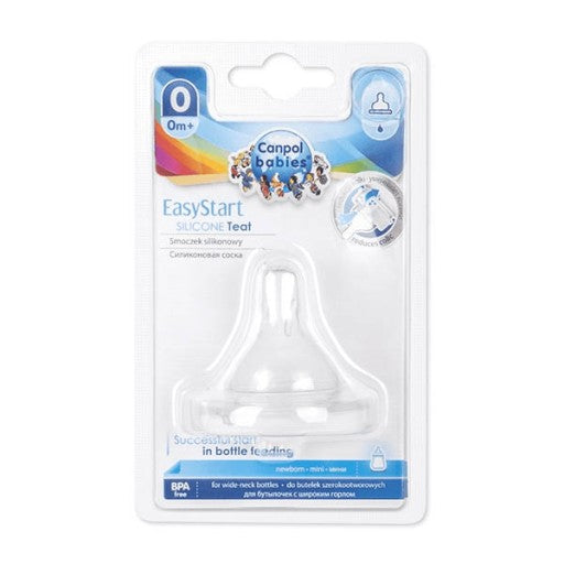 Canpol Babies EasyStart Wide-Neck Silicone Teat – MINI – 0–3 months – 1 pc