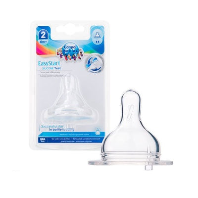 Canpol Babies EasyStart Wide-Neck Silicone Teat – MEDIUM – 6–12 months – 1 pc