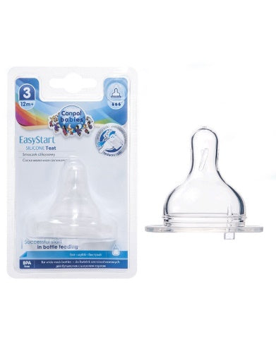 Canpol Babies EasyStart Wide-Neck Silicone Teat – FAST – 12m+ – 1 pc