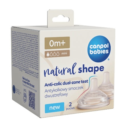 Canpol Babies Natural Shape Feeding Teat – NATURAL SHAPE – 0m+ – 2 pcs