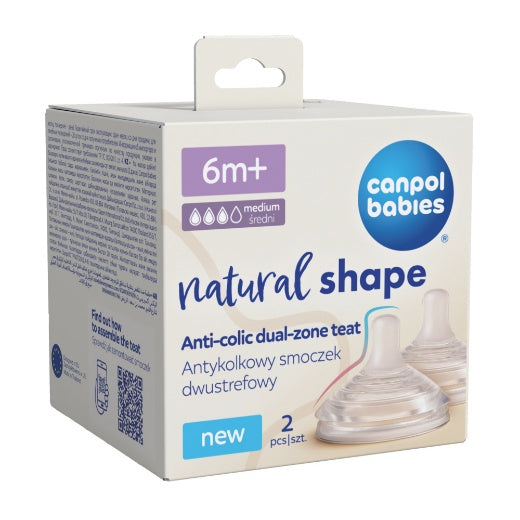 Canpol Babies Natural Shape Feeding Teat – NATURAL SHAPE – 6m+ – 2 pcs