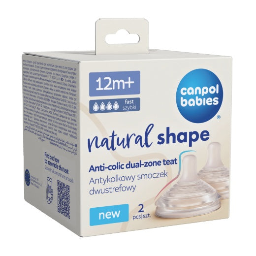 Canpol Babies Natural Shape Feeding Teat – NATURAL SHAPE – 12m+ – 2 pcs