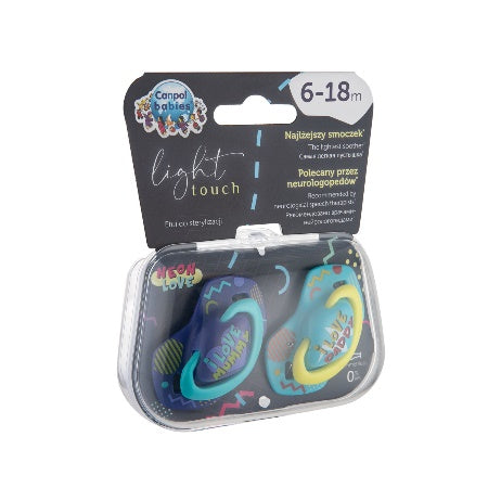 Canpol Babies Silicone Soother – NEON LOVE – 6–18 months – 2 pcs
