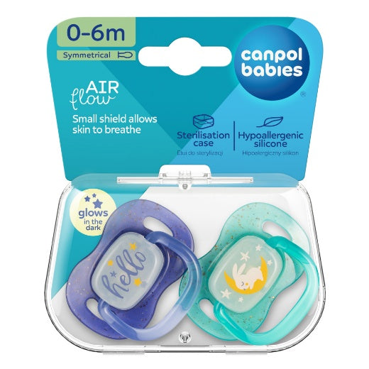 Canpol Babies Silicone Soother – NIGHTGLOW – 0–6 months – 2 pcs