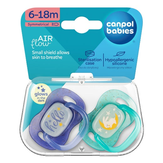 Canpol Babies Silicone Soother – NIGHTGLOW – 6–18 months – 2 pcs