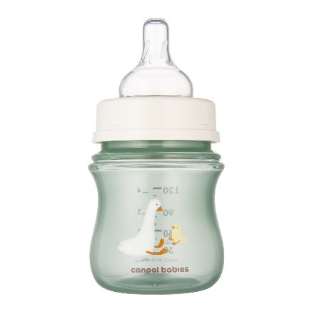 Canpol Babies EasyStart Wide-Neck Bottle – GOOSE – 120 ml – 0m+ – green