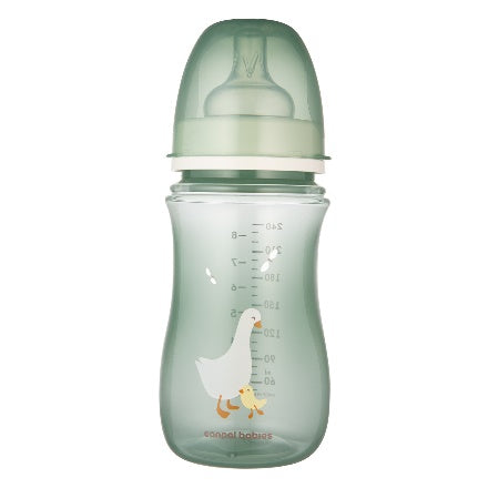 Canpol Babies EasyStart Wide-Neck Bottle – GOOSE – 240 ml – 3m+ – green