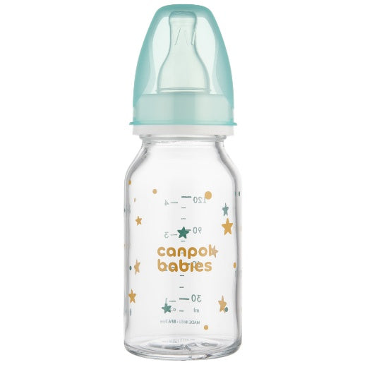 Canpol Babies Narrow-Neck Glass Bottle – 120 ml – SLOW