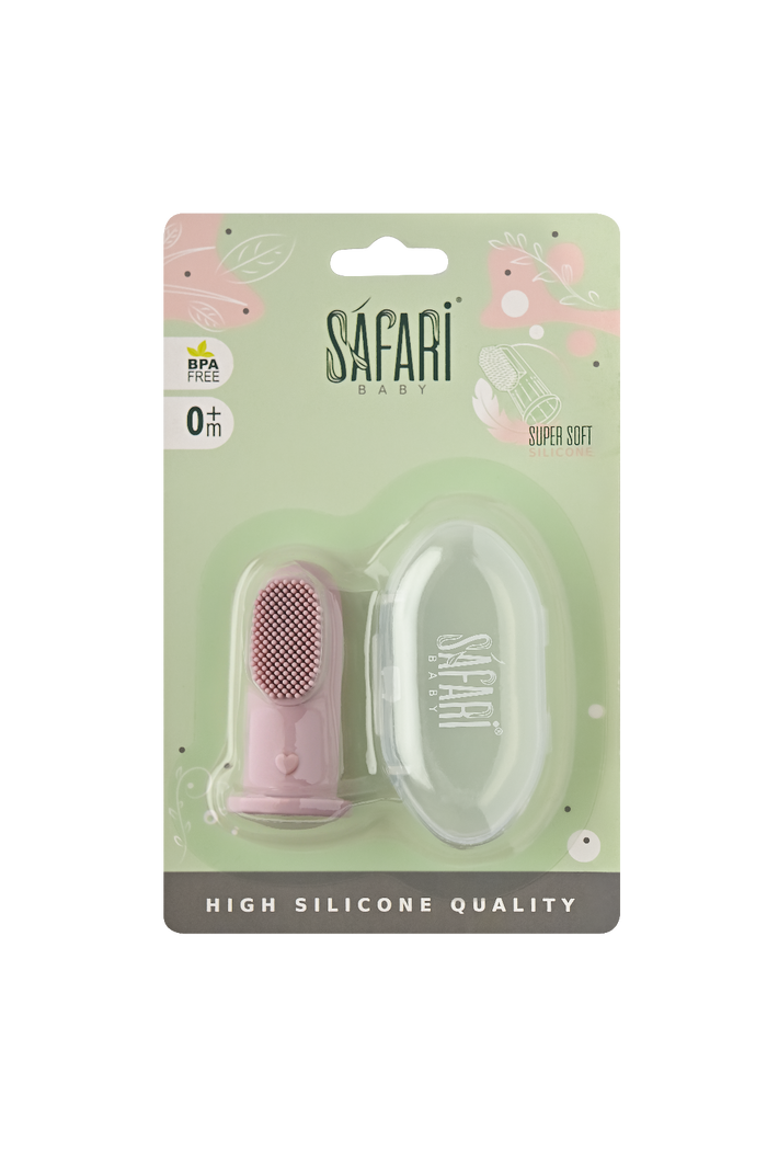 Safari Silicone Finger Toothbrush with Case