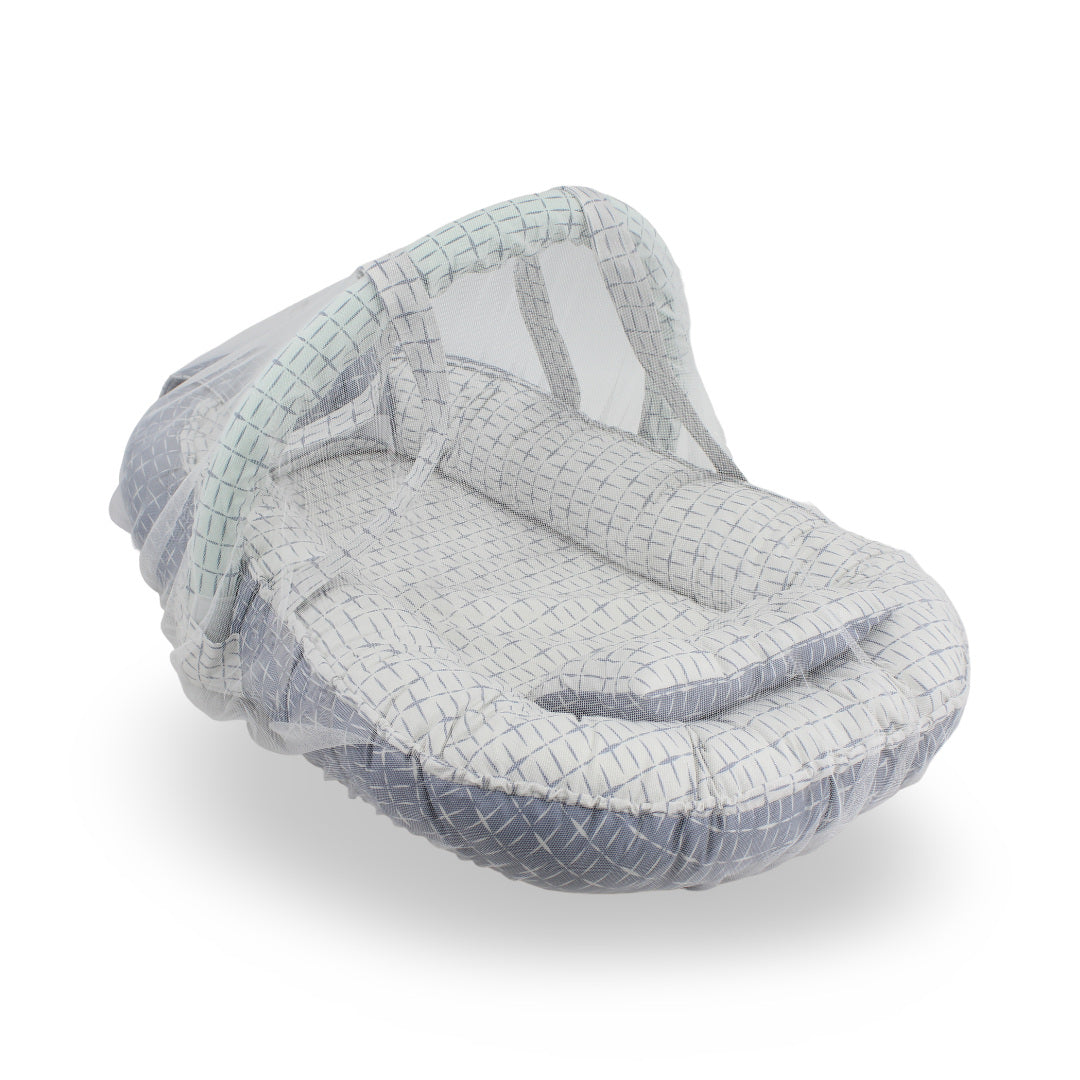 Cotton Baby Nest – Off-White & Grey