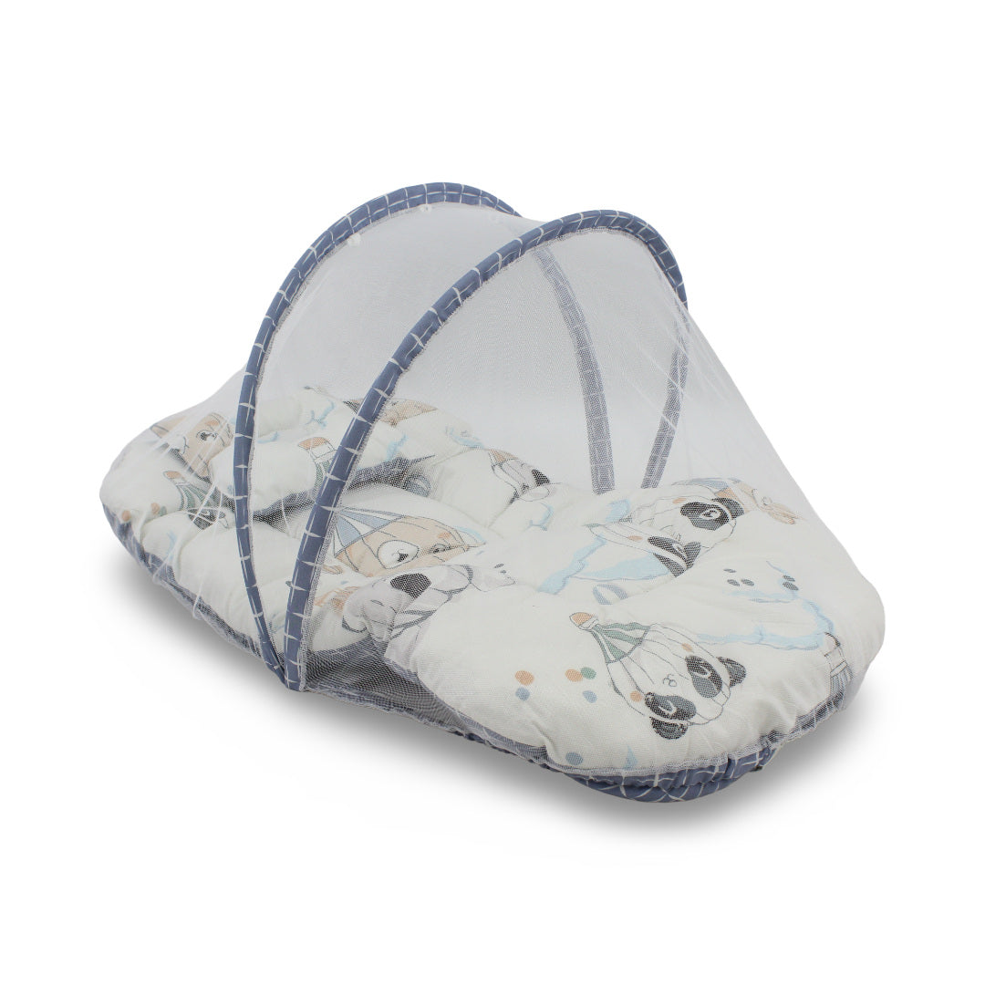 Cotton Mosquito Net – Blue with Blimp Print