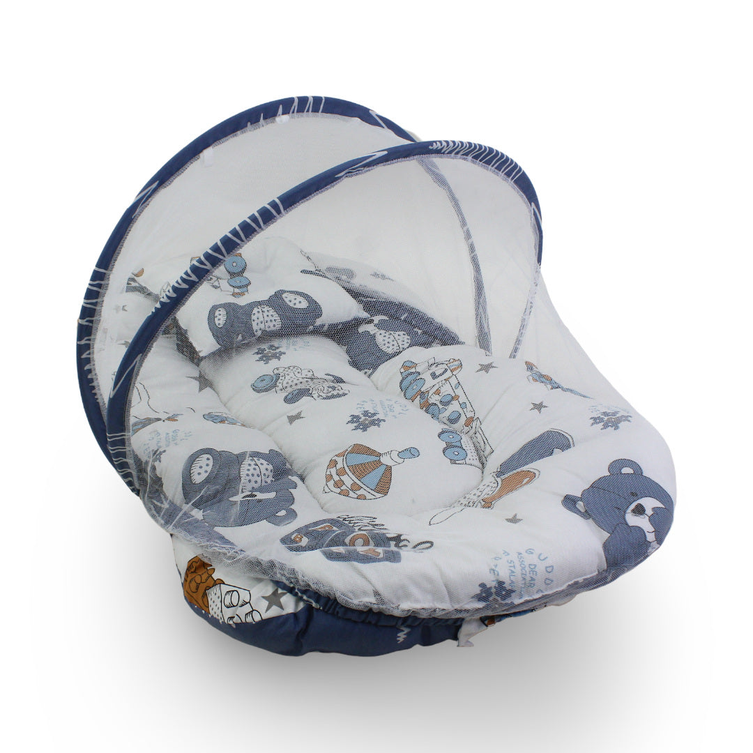 Kiddy Cotton Mosquito Net – Off-White with Teddy Bear Print