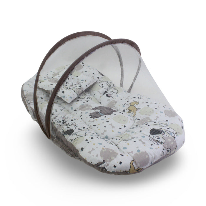 Kiddy Cotton Mosquito Net – Off-White with 101 Dalmatians Print